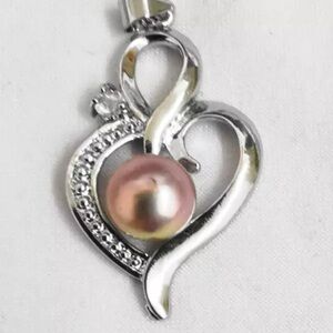 Genuine Fresh water 9-10mm silver platted pendant